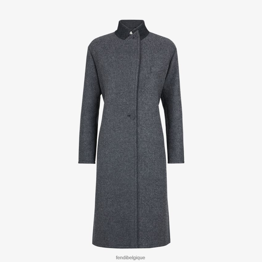 vêtements Fendi manteau en laine gris femmes 8X8J2J1215 Fendi Lunette De Soleil