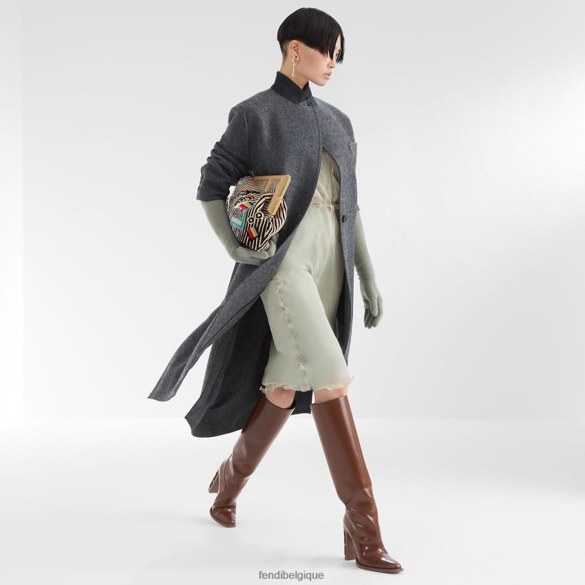 vêtements Fendi manteau en laine gris femmes 8X8J2J1215 Fendi Lunette De Soleil