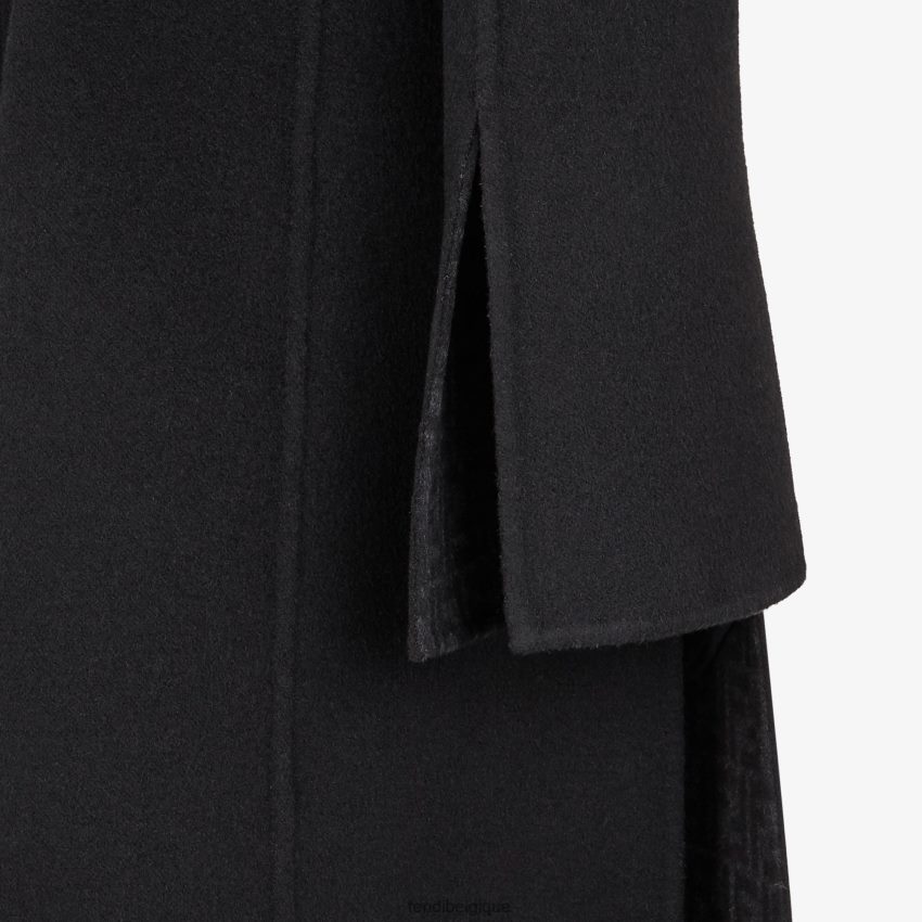 vêtements Fendi manteau en laine noir femmes 8X8J2J1157 Fendi Belgique
