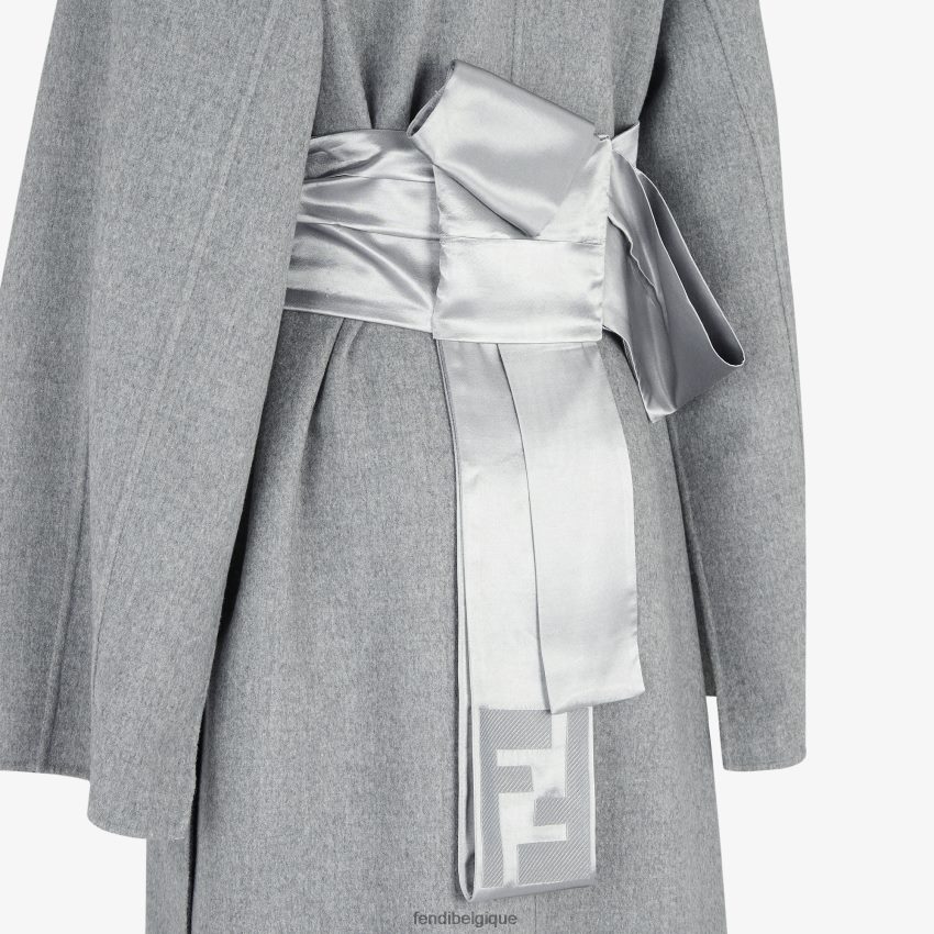 vêtements Fendi pardessus en cachemire double face gris femmes 8X8J2J1116 Fendi Lunette De Soleil