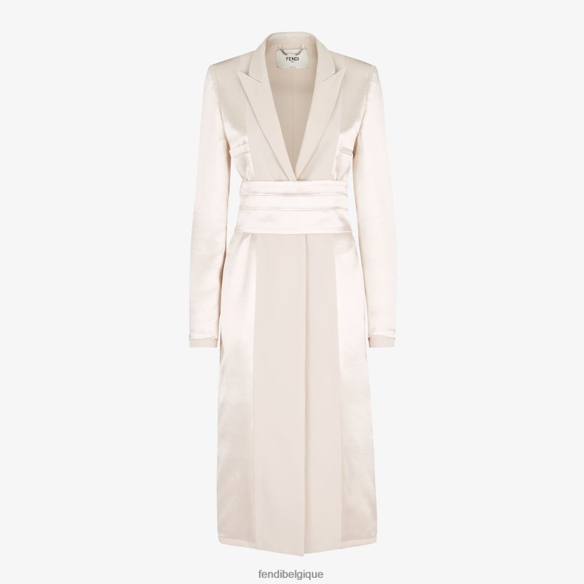 vêtements Fendi pardessus en gabardine de satin et de laine beige femmes 8X8J2J1122 Fendi Lunette De Soleil