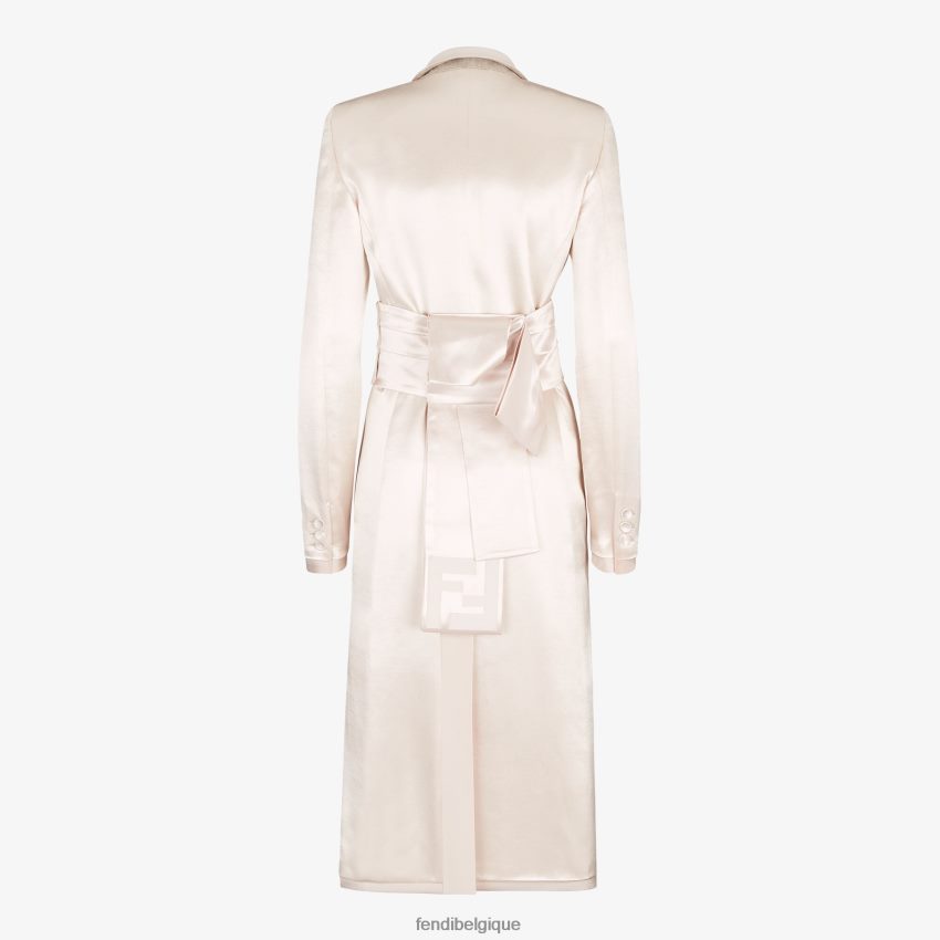 vêtements Fendi pardessus en gabardine de satin et de laine beige femmes 8X8J2J1122 Fendi Lunette De Soleil