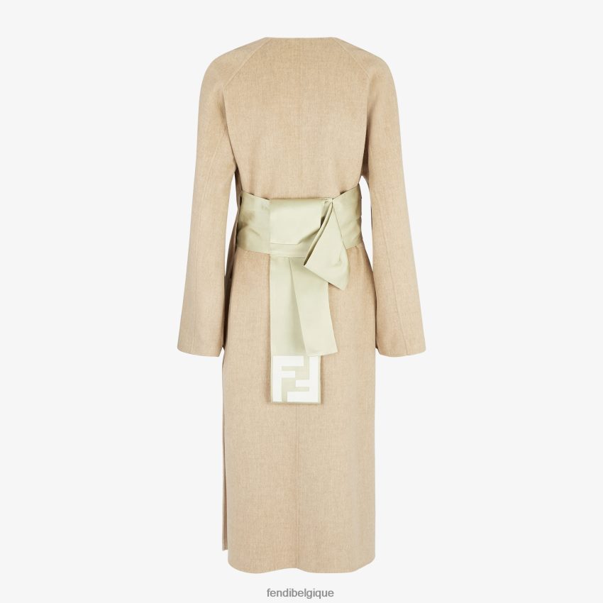 vêtements Fendi pardessus en laine double face beige femmes 8X8J2J1111 Fendi Sac