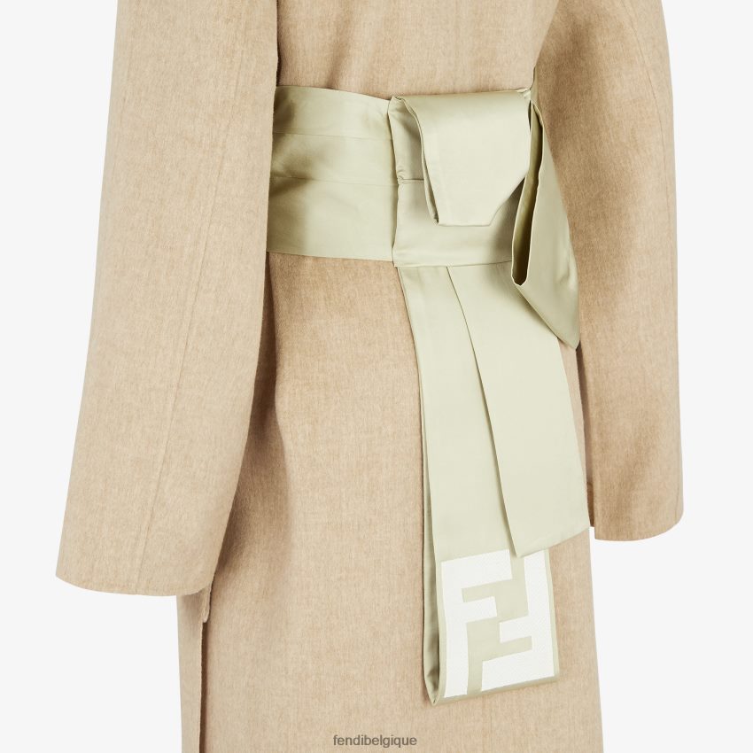 vêtements Fendi pardessus en laine double face beige femmes 8X8J2J1111 Fendi Sac