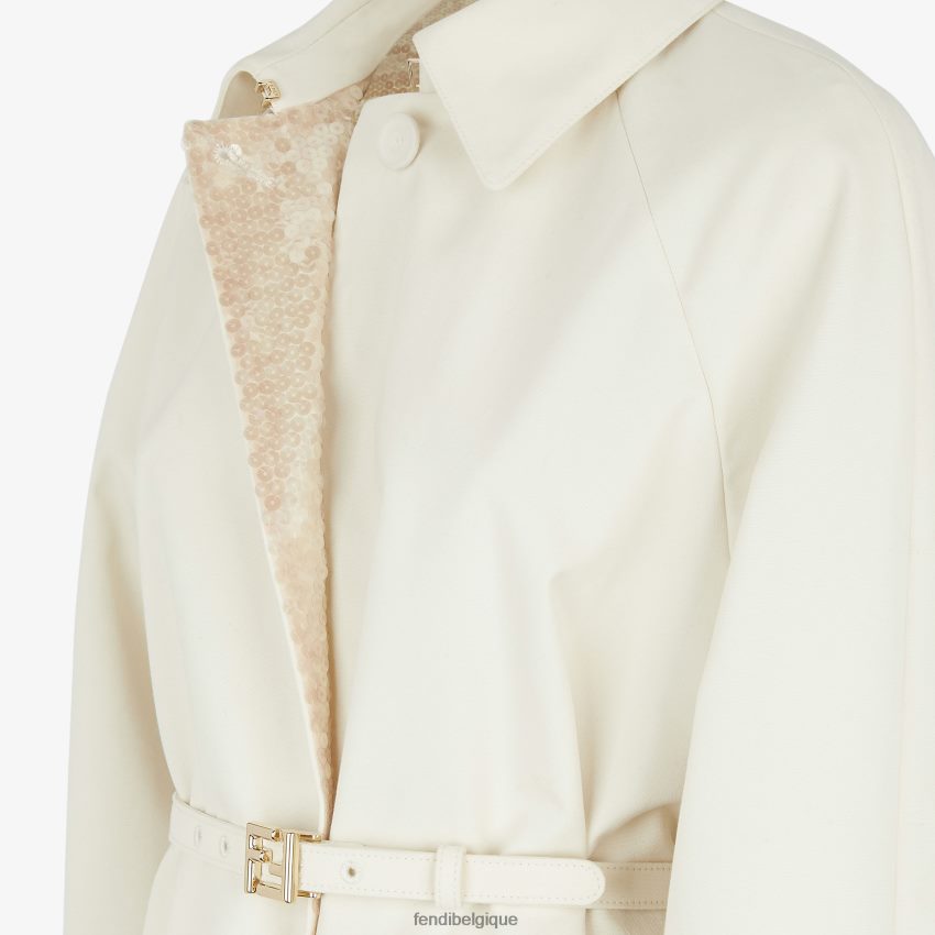 vêtements Fendi trench-coat en tissu blanc femmes 8X8J2J947 Fendi Belgique
