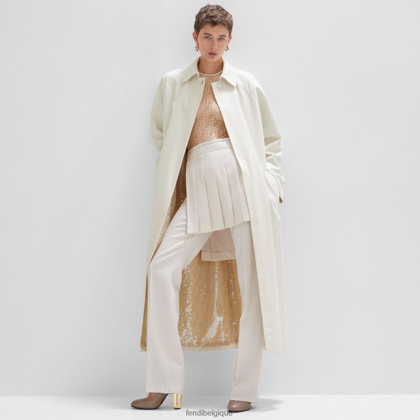 vêtements Fendi trench-coat en tissu blanc femmes 8X8J2J947 Fendi Belgique