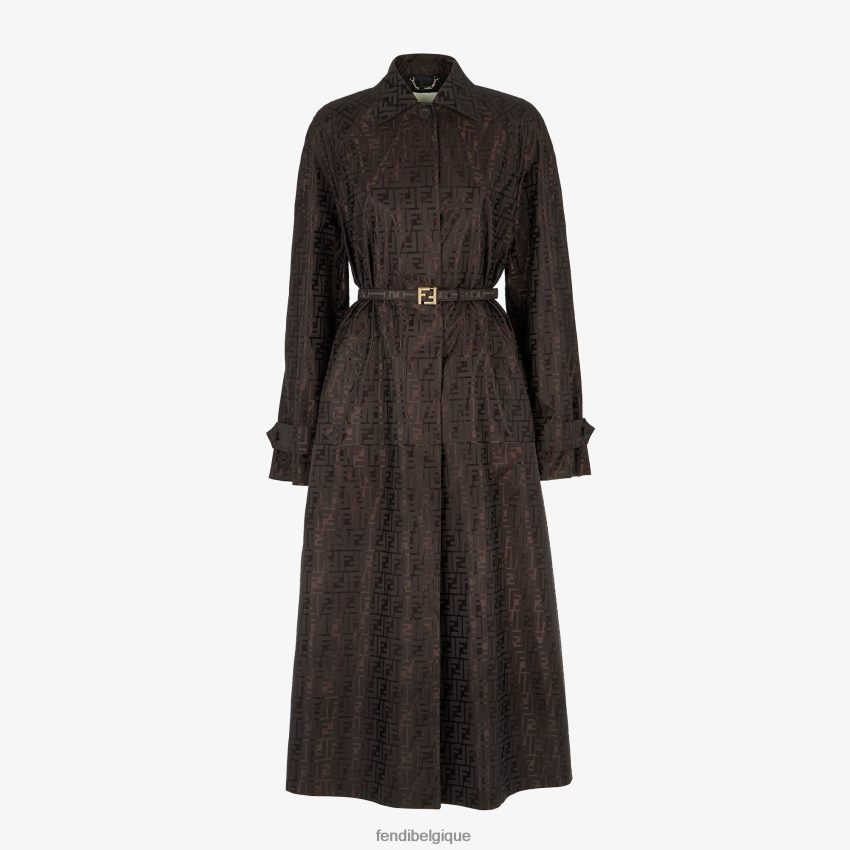 vêtements Fendi trench-coat en tissu jacquard ff brun femmes 8X8J2J945 Fendi Lunette De Soleil