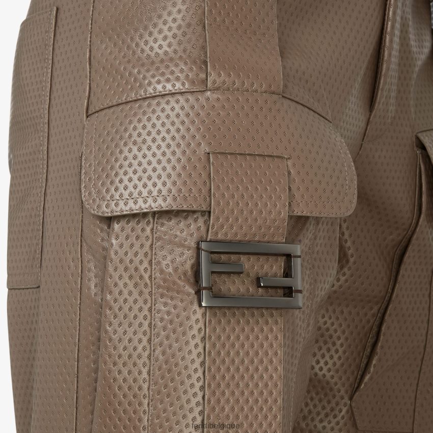 vêtements Fendi pantalon en cuir brun femmes 8X8J2J1075 Fendi Sac