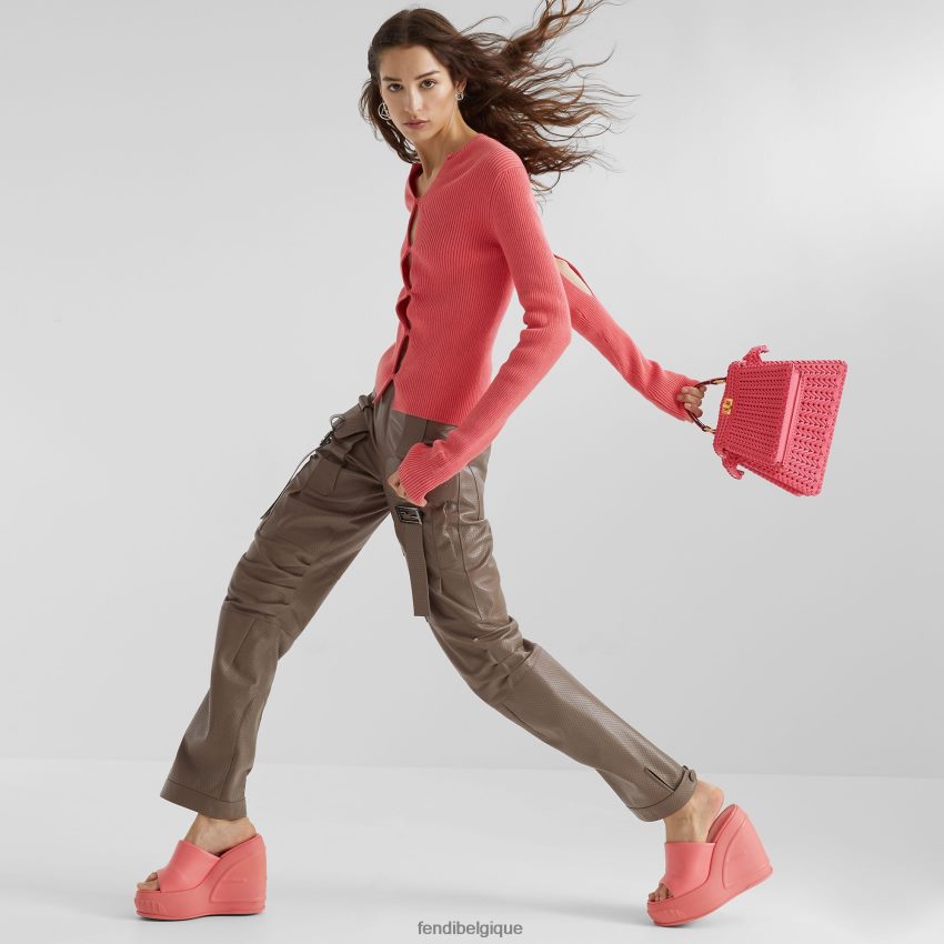 vêtements Fendi pantalon en cuir brun femmes 8X8J2J1075 Fendi Sac