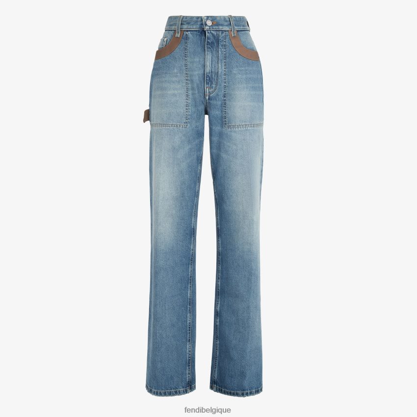 vêtements Fendi pantalon en jean bleu femmes 8X8J2J1095 Fendi Lunette De Soleil