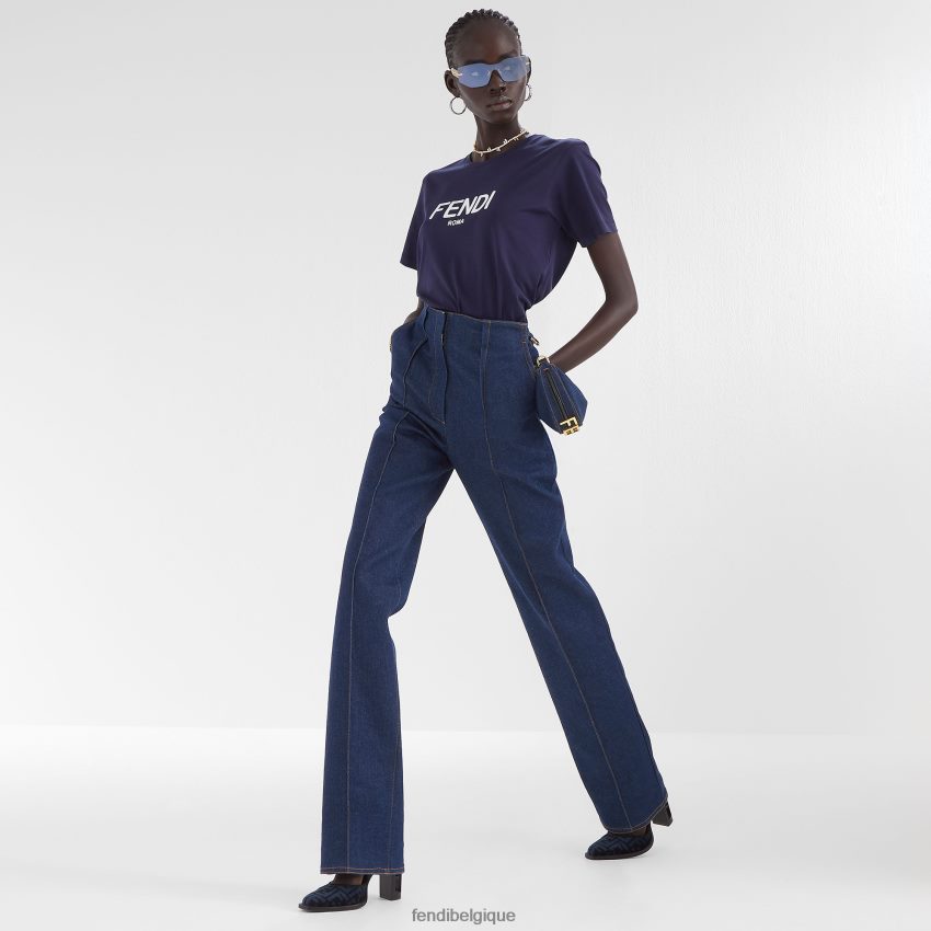 vêtements Fendi pantalon en jean bleu femmes 8X8J2J1196 Fendi Belgique
