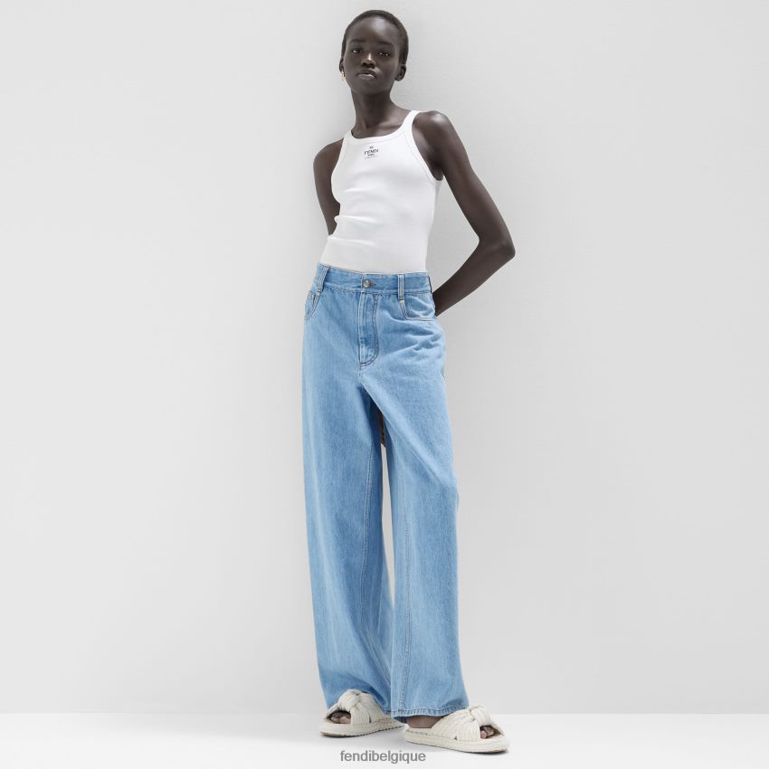 vêtements Fendi pantalon en jean bleu femmes 8X8J2J937 Fendi Sac