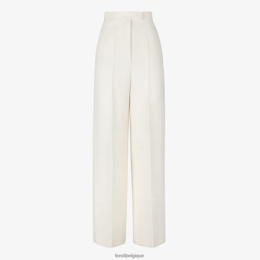 vêtements Fendi pantalon en laine et soie blanc femmes 8X8J2J963 Fendi Lunette De Soleil