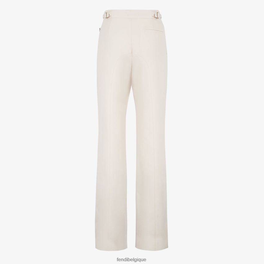 vêtements Fendi pantalon en laine grain de poudre blanc femmes 8X8J2J988 Fendi Sac