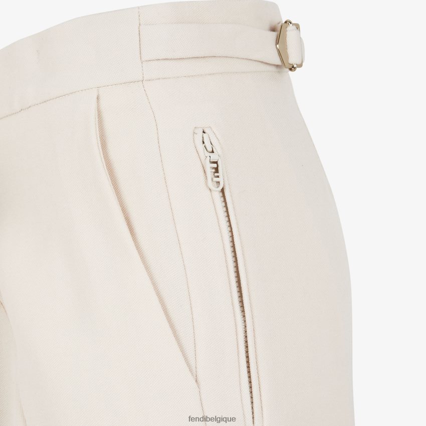 vêtements Fendi pantalon en laine grain de poudre blanc femmes 8X8J2J988 Fendi Sac
