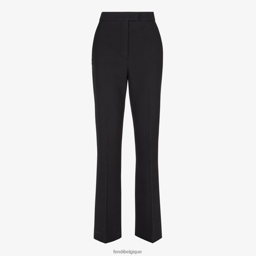 vêtements Fendi pantalon en laine grain de poudre noir femmes 8X8J2J1008 Fendi Lunette De Soleil