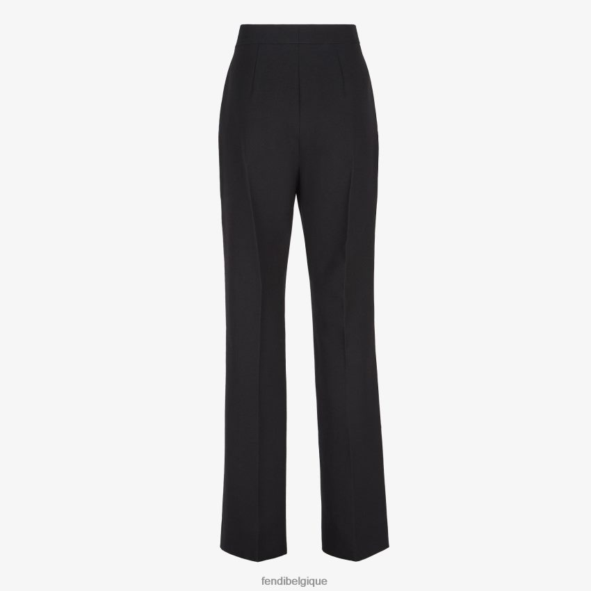 vêtements Fendi pantalon en laine grain de poudre noir femmes 8X8J2J1008 Fendi Lunette De Soleil