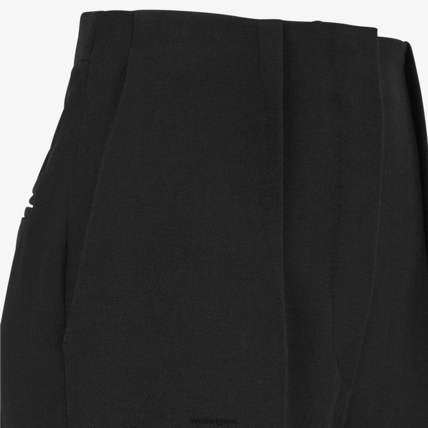vêtements Fendi pantalon en laine grain de poudre noir femmes 8X8J2J1211 Fendi Belgique