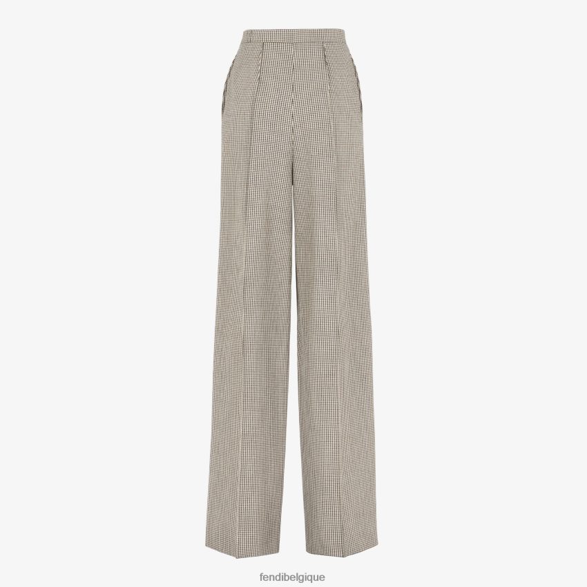 vêtements Fendi pantalon en laine pied-de-poule beige femmes 8X8J2J1221 Fendi Lunette De Soleil
