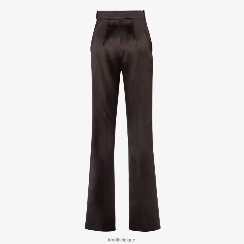 vêtements Fendi pantalon en satin duchesse brun femmes 8X8J2J998 Fendi Belgique