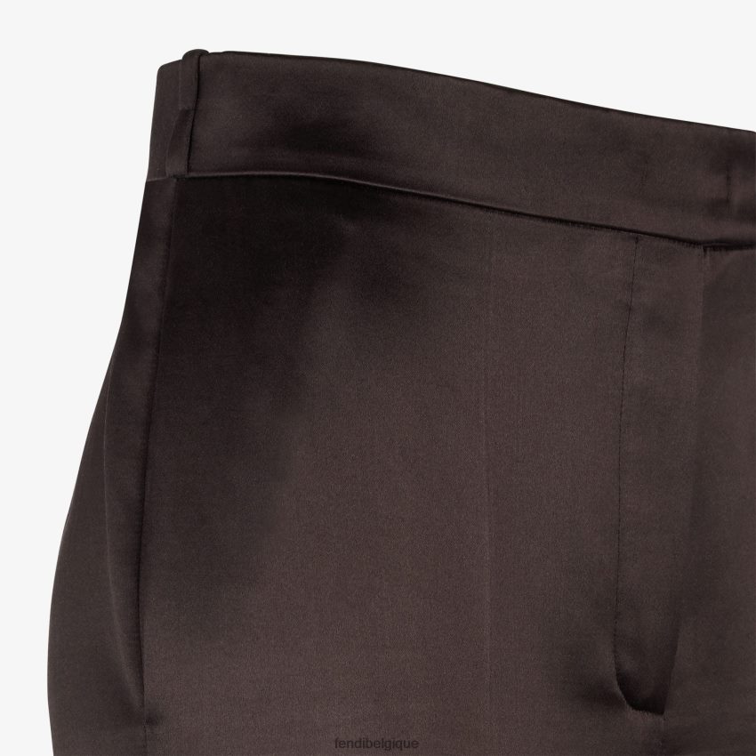 vêtements Fendi pantalon en satin duchesse brun femmes 8X8J2J998 Fendi Belgique