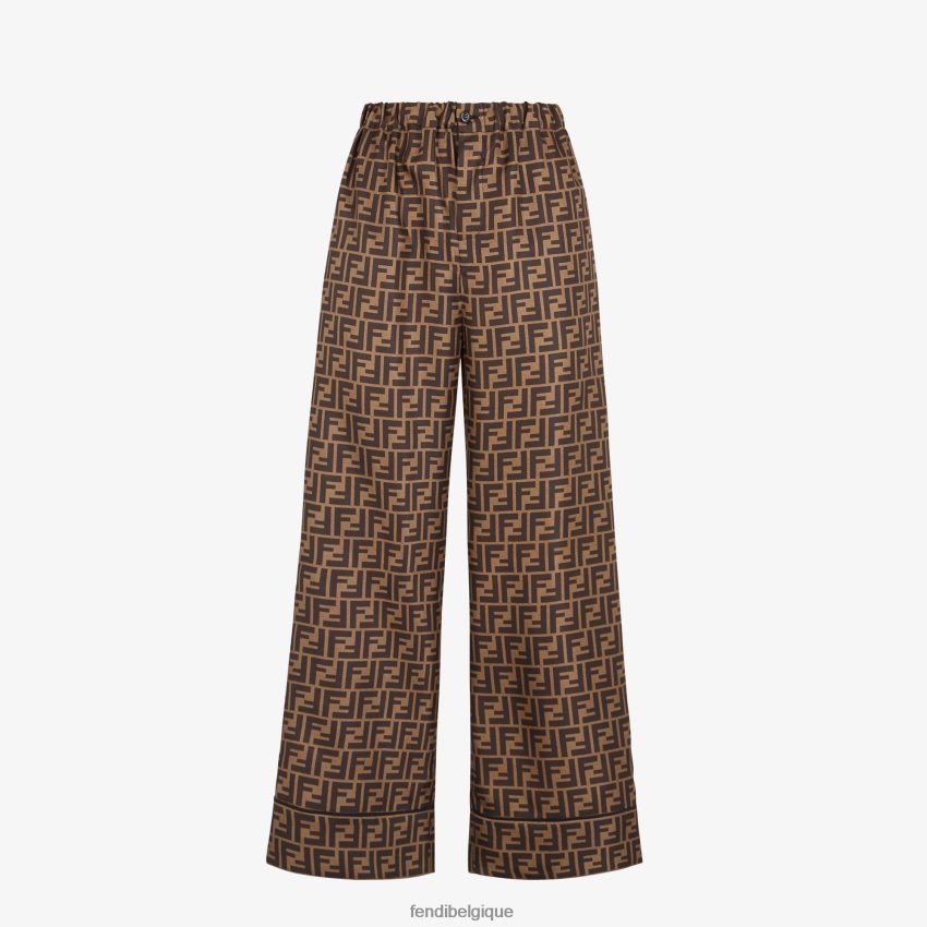 vêtements Fendi pantalon en sergé brun femmes 8X8J2J1077 Fendi Lunette De Soleil