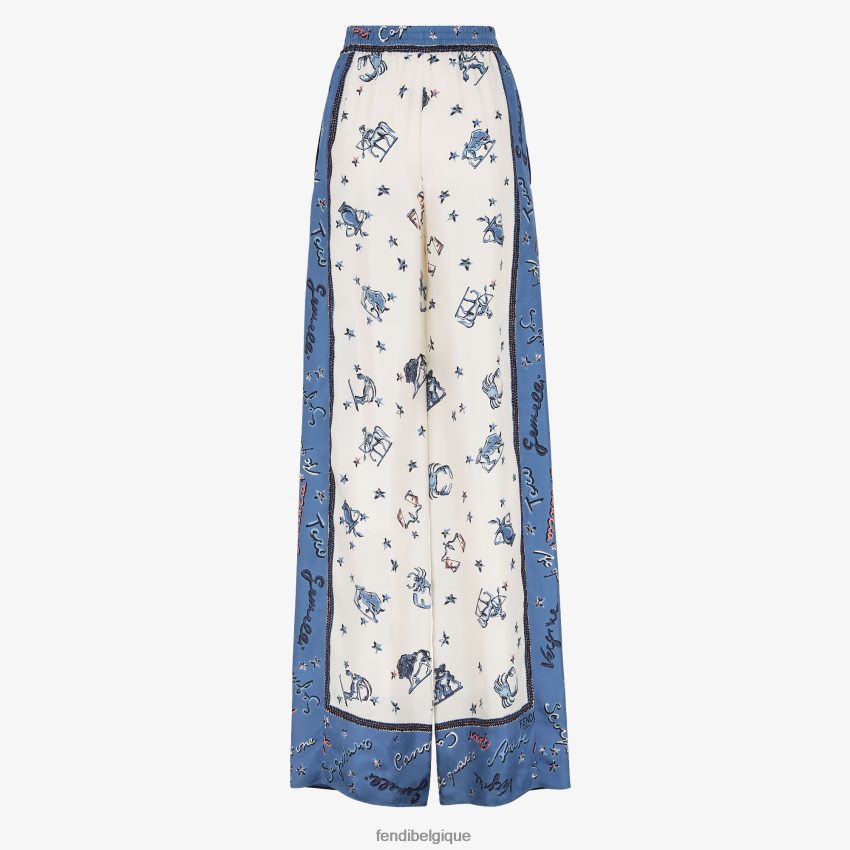 vêtements Fendi pantalon en soie bleu femmes 8X8J2J1251 Fendi Lunette De Soleil