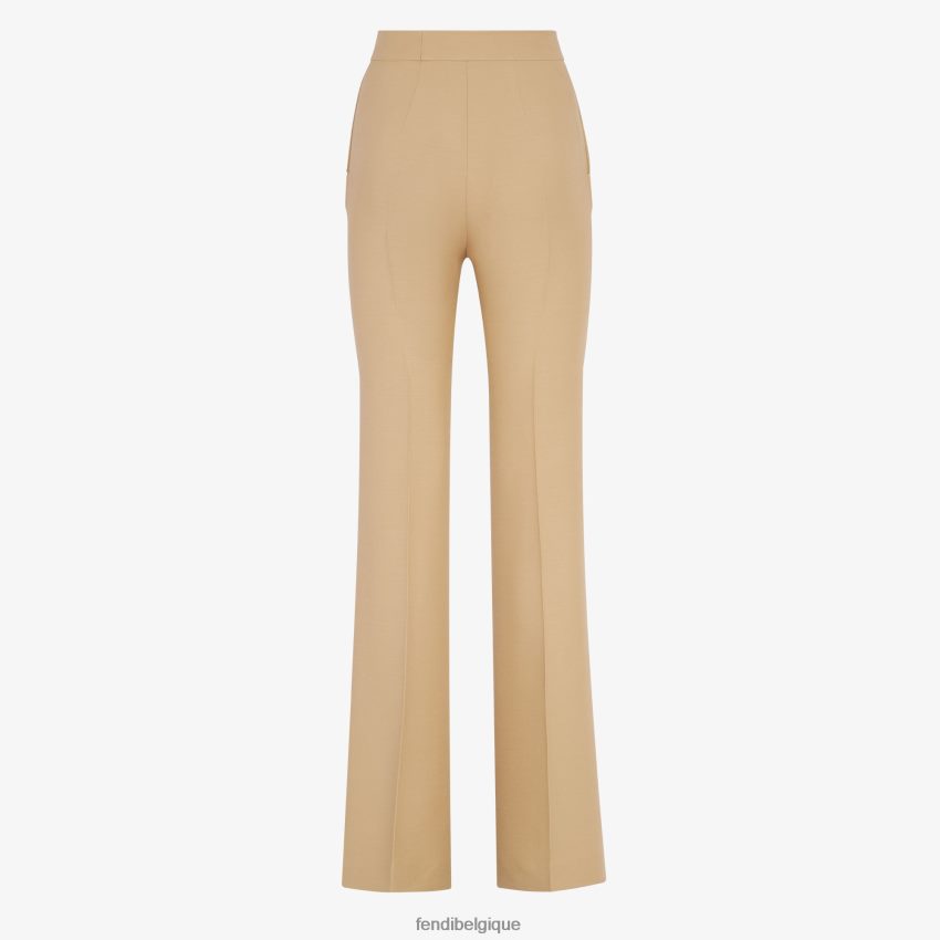 vêtements Fendi pantalon en soie et laine beige femmes 8X8J2J1086 Fendi Lunette De Soleil