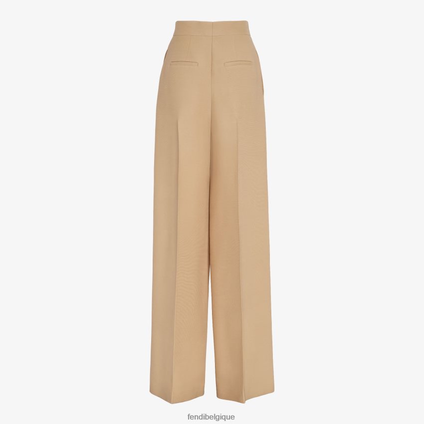 vêtements Fendi pantalon en soie et laine beige femmes 8X8J2J1252 Fendi Sac