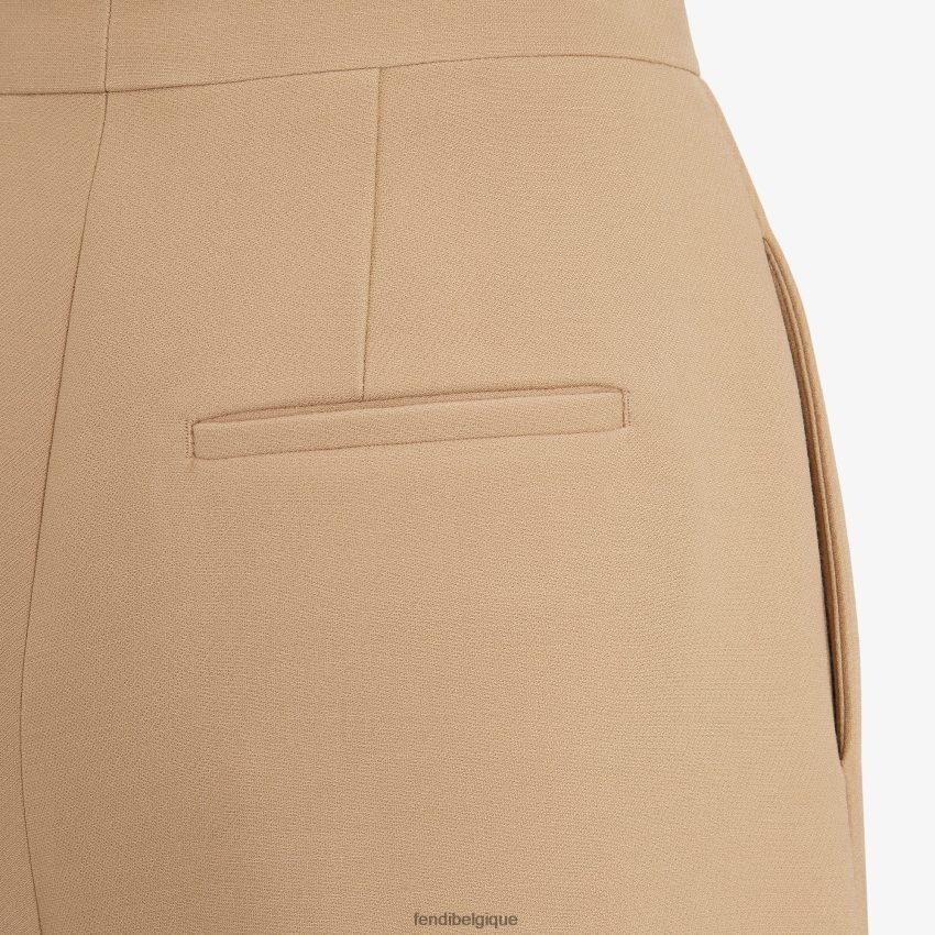 vêtements Fendi pantalon en soie et laine beige femmes 8X8J2J1252 Fendi Sac