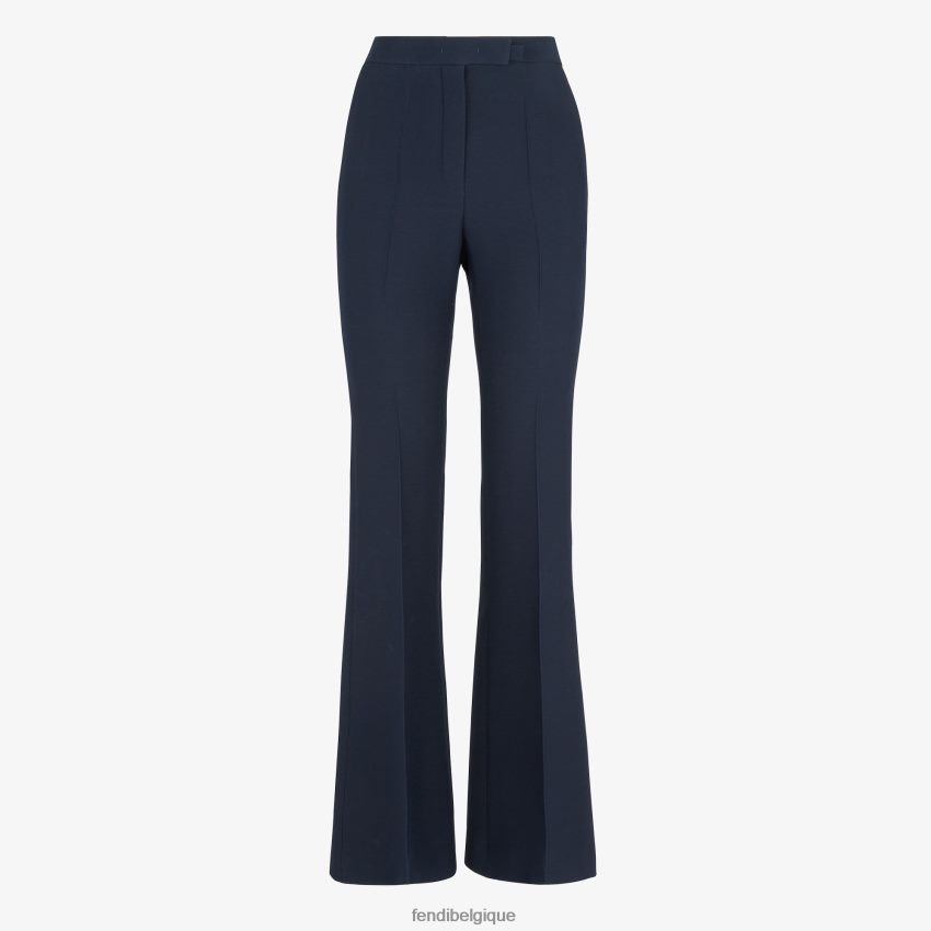 vêtements Fendi pantalon en soie et laine bleu femmes 8X8J2J1154 Fendi Belgique
