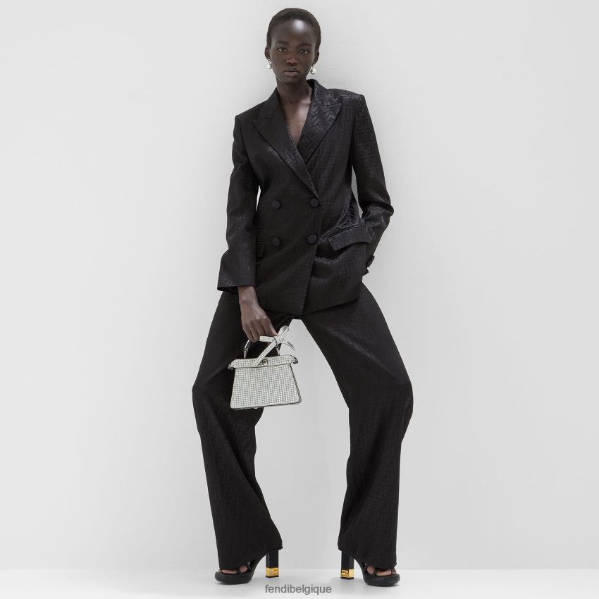 vêtements Fendi pantalon en soie noir femmes 8X8J2J996 Fendi Lunette De Soleil