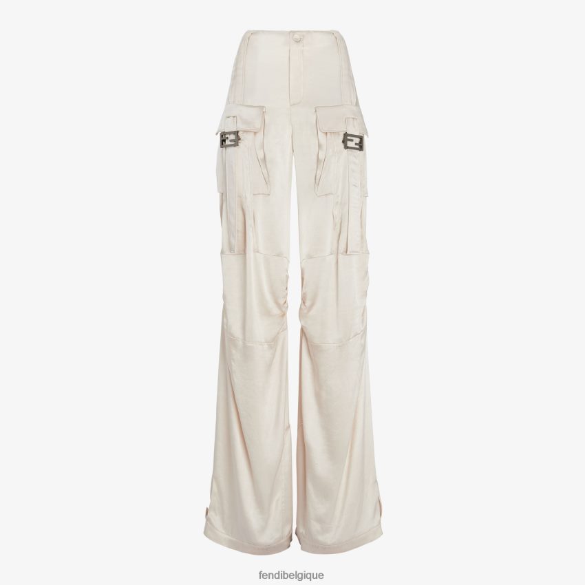 vêtements Fendi pantalon en viscose beige femmes 8X8J2J1067 Fendi Belgique