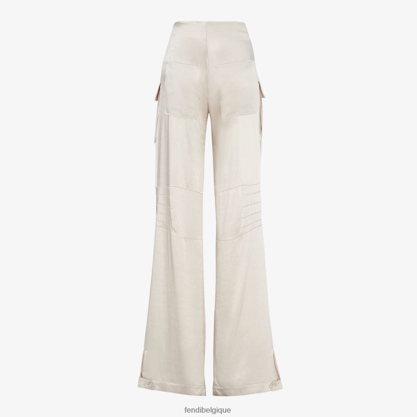 vêtements Fendi pantalon en viscose beige femmes 8X8J2J1067 Fendi Belgique