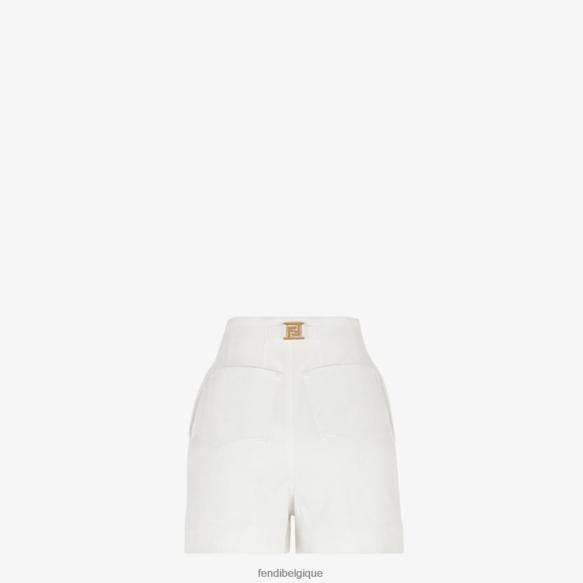 vêtements Fendi short en jean blanc femmes 8X8J2J1229 Fendi Belgique