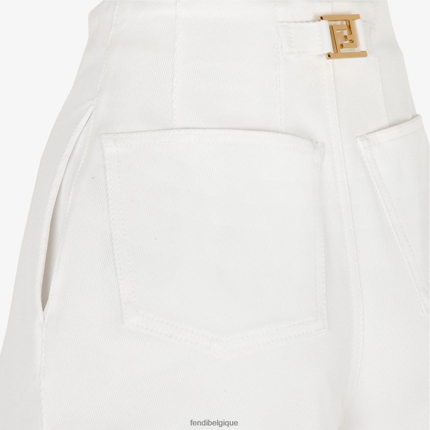 vêtements Fendi short en jean blanc femmes 8X8J2J1229 Fendi Belgique