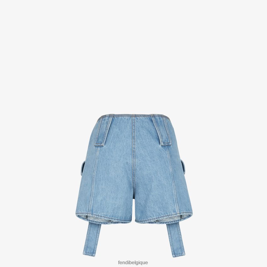 vêtements Fendi short en jean bleu femmes 8X8J2J939 Fendi Lunette De Soleil