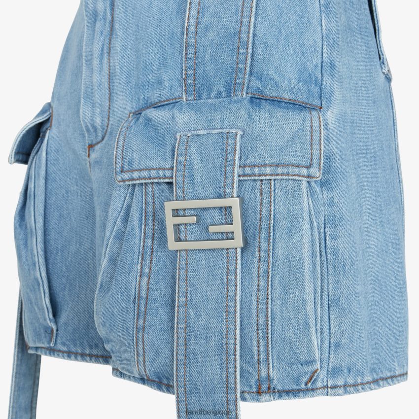 vêtements Fendi short en jean bleu femmes 8X8J2J939 Fendi Lunette De Soleil