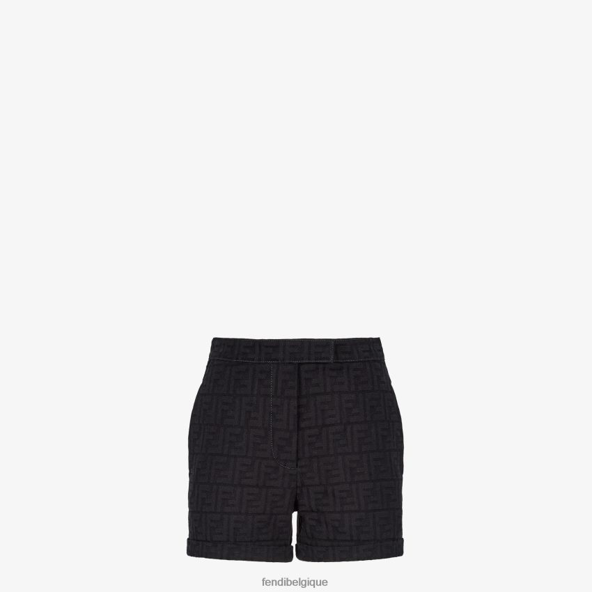 vêtements Fendi short en jean à jacquard bleu femmes 8X8J2J932 Fendi Belgique