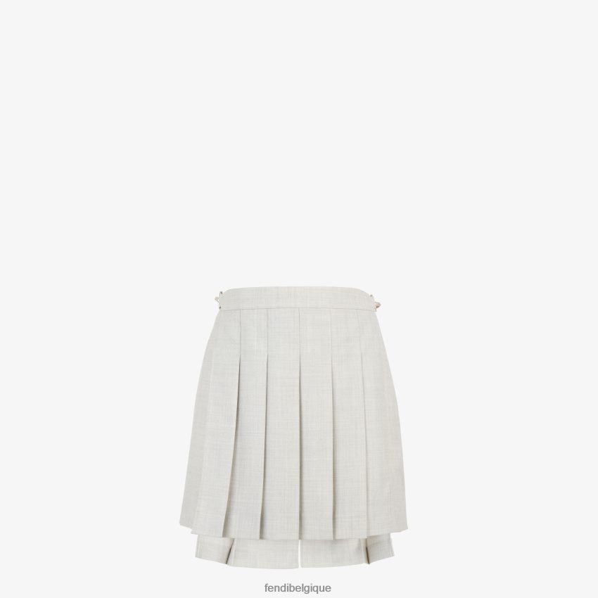 vêtements Fendi short en laine blanc femmes 8X8J2J991 Fendi Sac