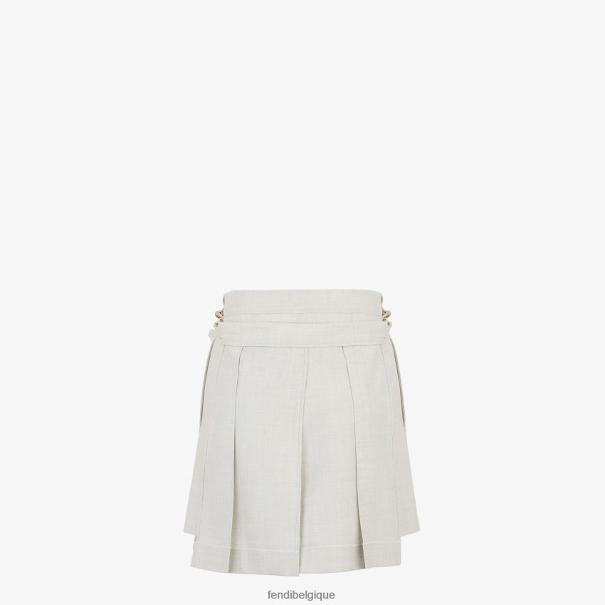 vêtements Fendi short en laine blanc femmes 8X8J2J991 Fendi Sac