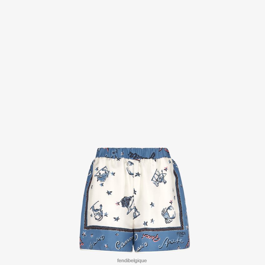 vêtements Fendi short en soie bleu femmes 8X8J2J984 Fendi Lunette De Soleil