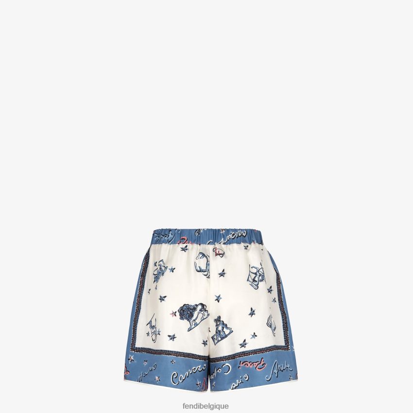 vêtements Fendi short en soie bleu femmes 8X8J2J984 Fendi Lunette De Soleil