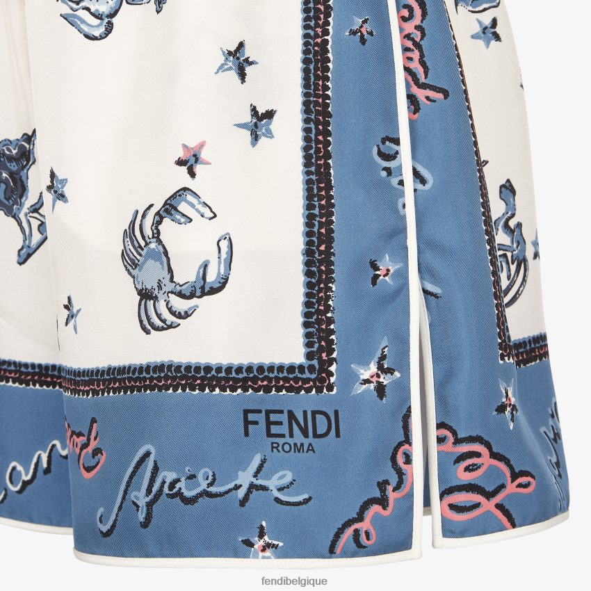 vêtements Fendi short en soie bleu femmes 8X8J2J984 Fendi Lunette De Soleil