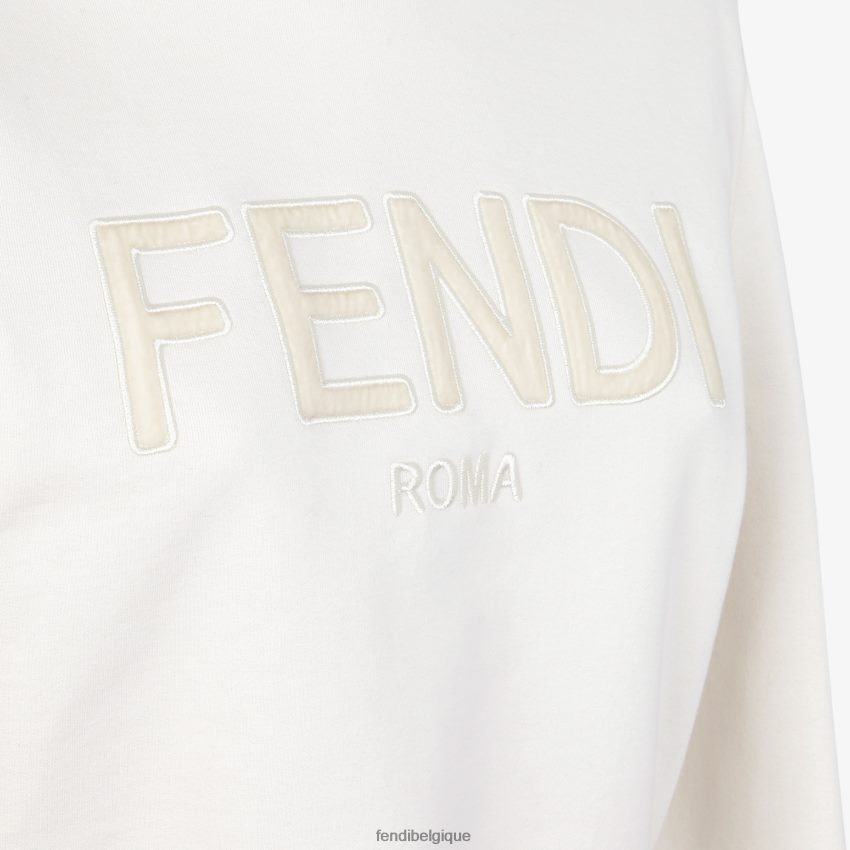 vêtements Fendi sweat-shirt en coton blanc femmes 8X8J2J1234 Fendi Sac