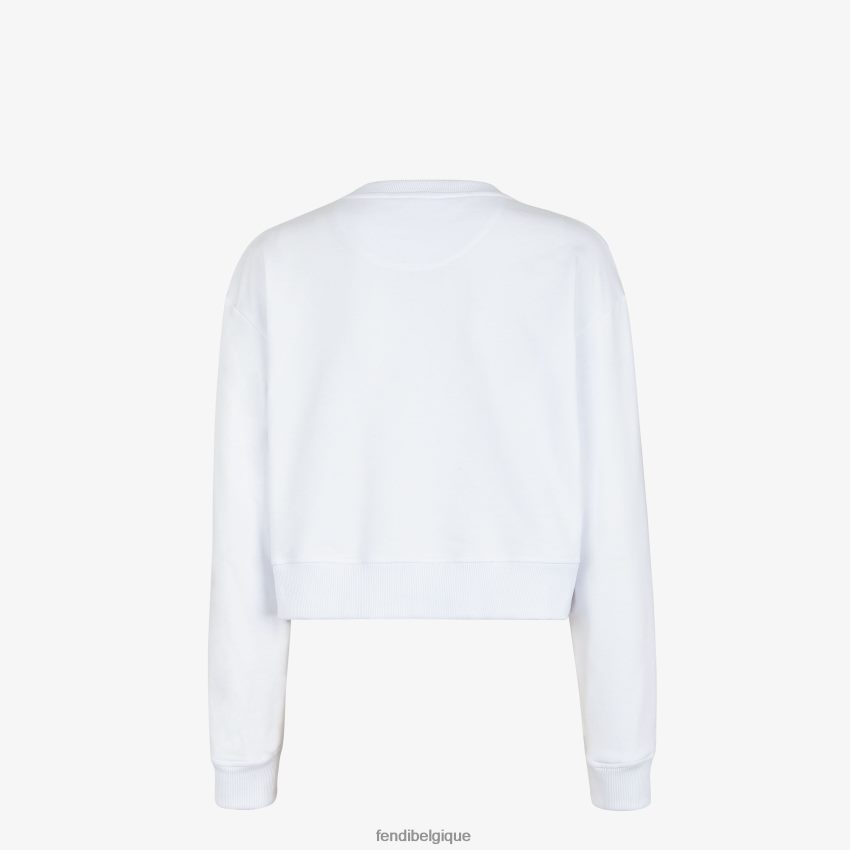 vêtements Fendi sweat-shirt en jersey blanc femmes 8X8J2J1144 Fendi Sac