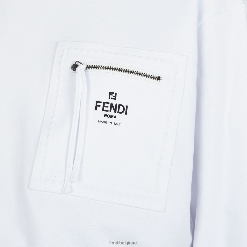 vêtements Fendi sweat-shirt en jersey blanc femmes 8X8J2J1144 Fendi Sac