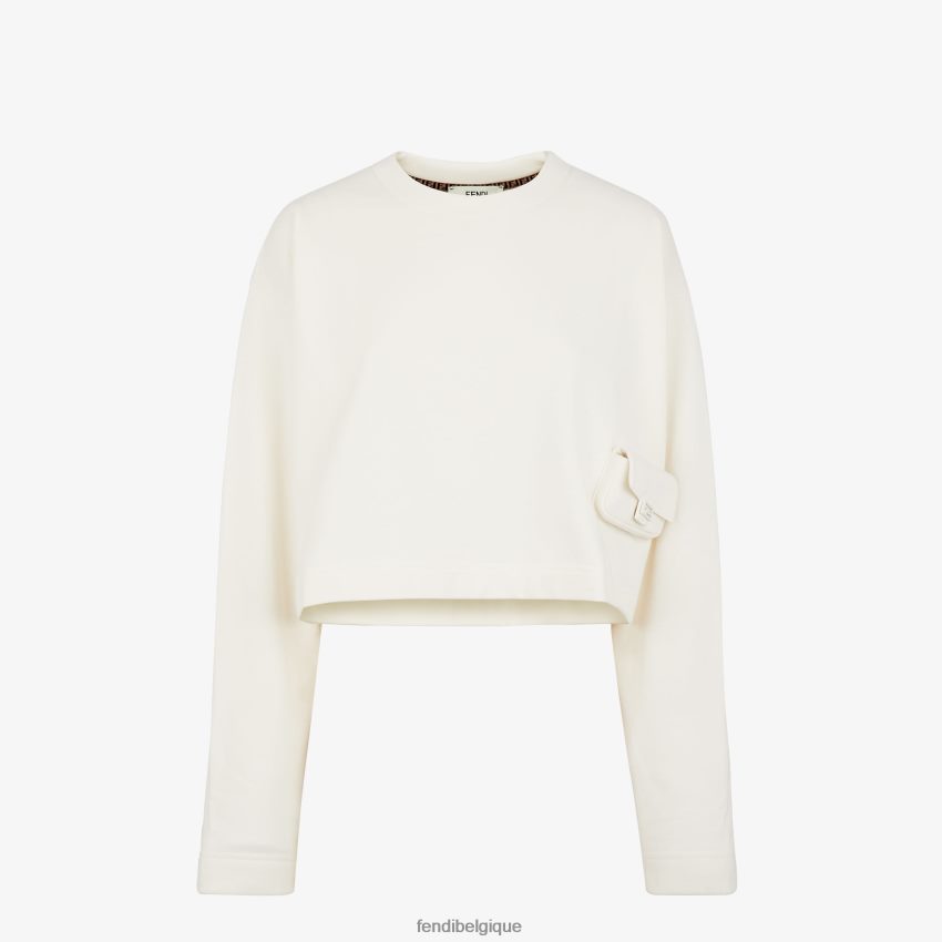 vêtements Fendi sweat-shirt en jersey blanc femmes 8X8J2J1151 Fendi Belgique