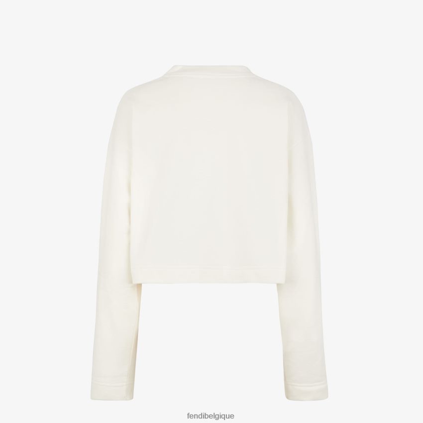 vêtements Fendi sweat-shirt en jersey blanc femmes 8X8J2J1151 Fendi Belgique