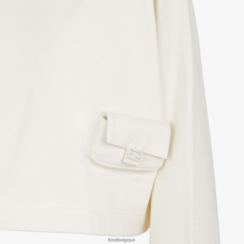 vêtements Fendi sweat-shirt en jersey blanc femmes 8X8J2J1151 Fendi Belgique